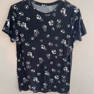 Floral Black and White Women's Top